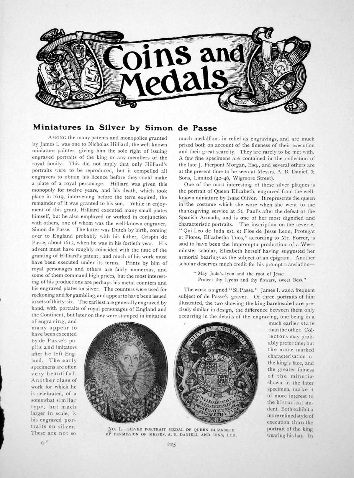 Old Miniatures In Silver Portrait Medal Queen ElizabethPages 1914