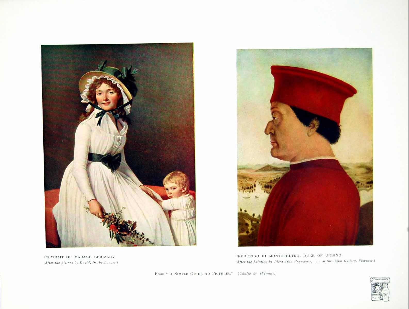 Antique Old Print Madame Serizait Frederigo Di Montefeltro Duke Urbino 1914