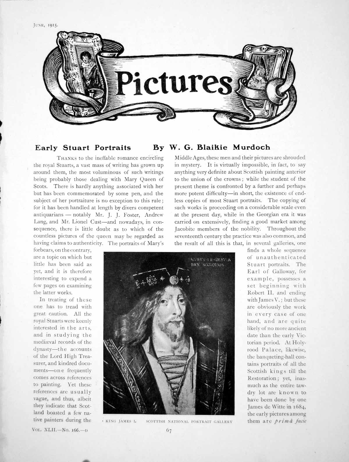 Old Antique Print Early Stuart Portraits King James I Ii IiiPages 1915