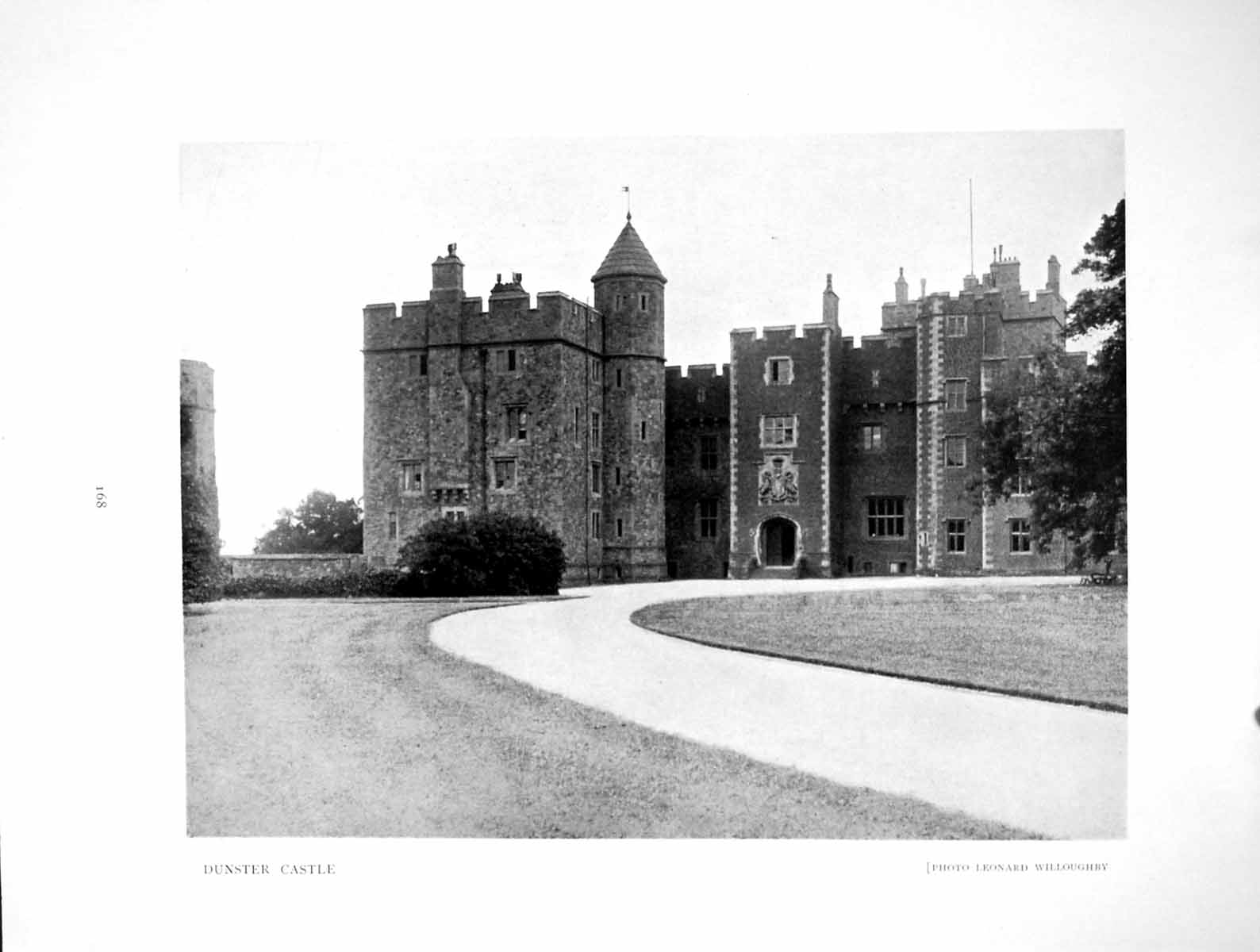 Antique Old Print Dunster Castle View Driveway Cottenham StairwayPage 1915