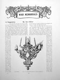Old Antique Print War Memorials A Suggestion Chandelier LampPages 1915
