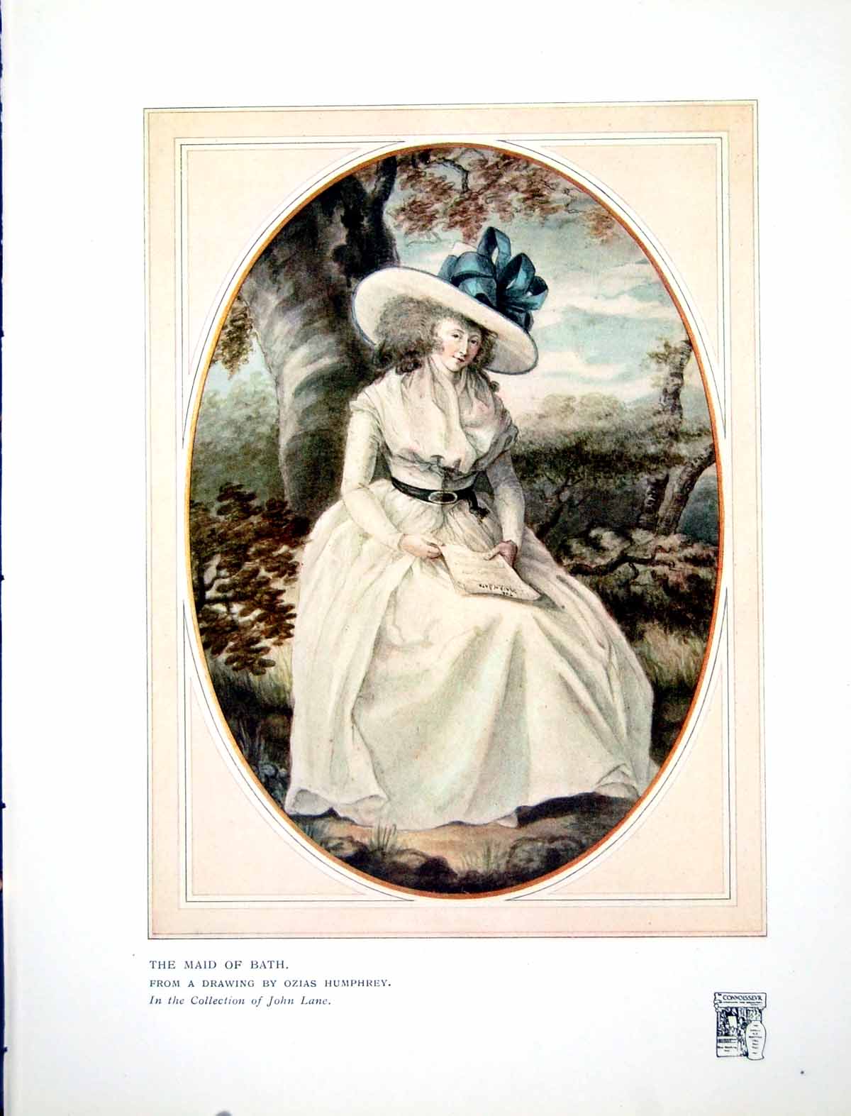 Original Old Antique Print The Maid Bath From Drawing Ozias Humphrey 1915 20th