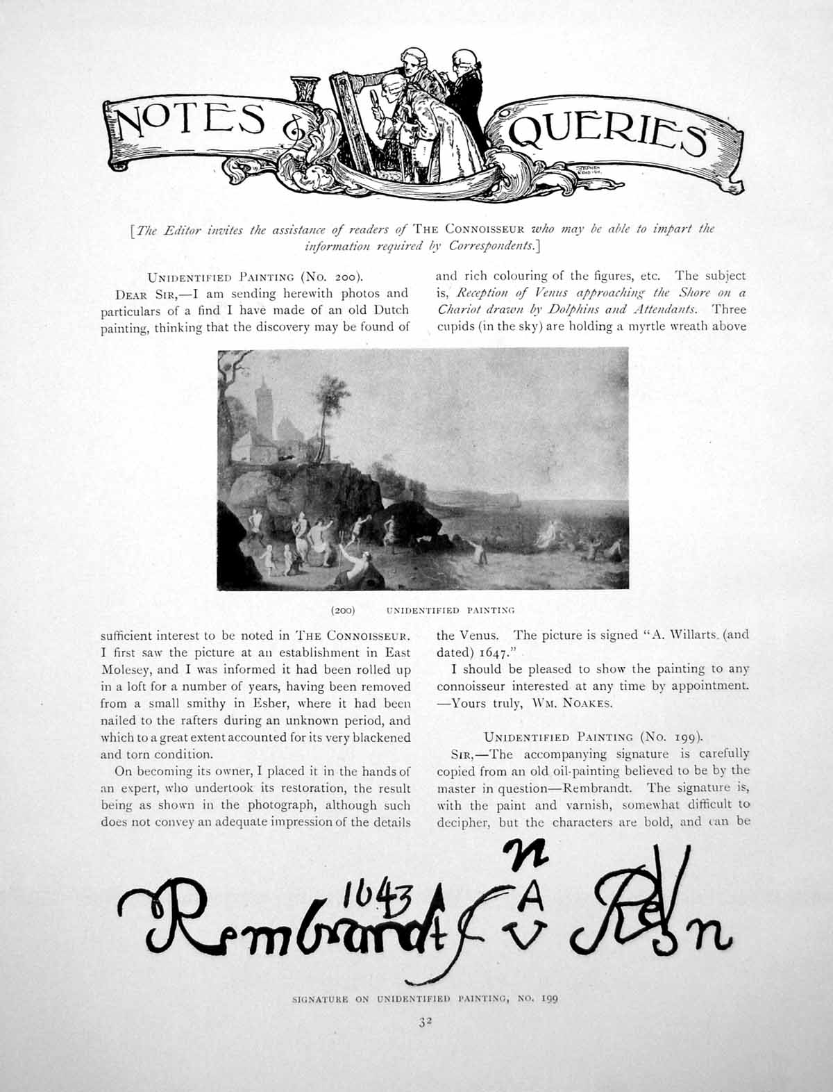 Antique Print Queries Unidentified Paintings Signature CushionPage 1916