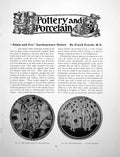 Old Antique Print Adam And Eve Earthenware Dishes TemptationPages 1916