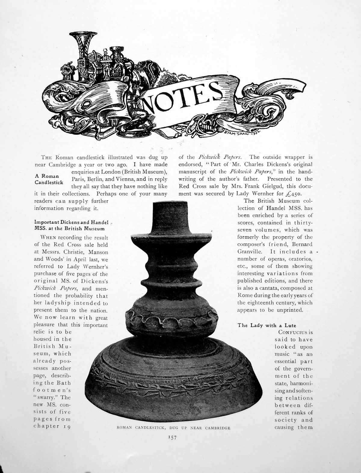 Antique Print Notes Roman Candlestick Cambridge Area CrucifixPages 1916