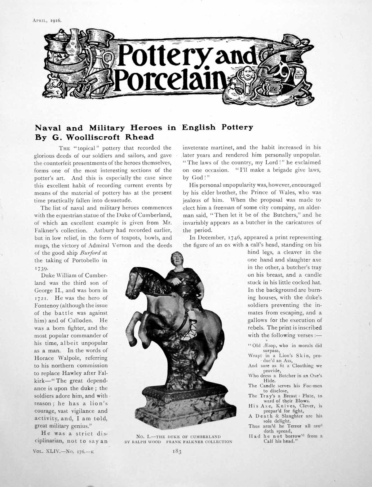 Antique Old Print Naval And Military Heroes In English PotteryPages 1916