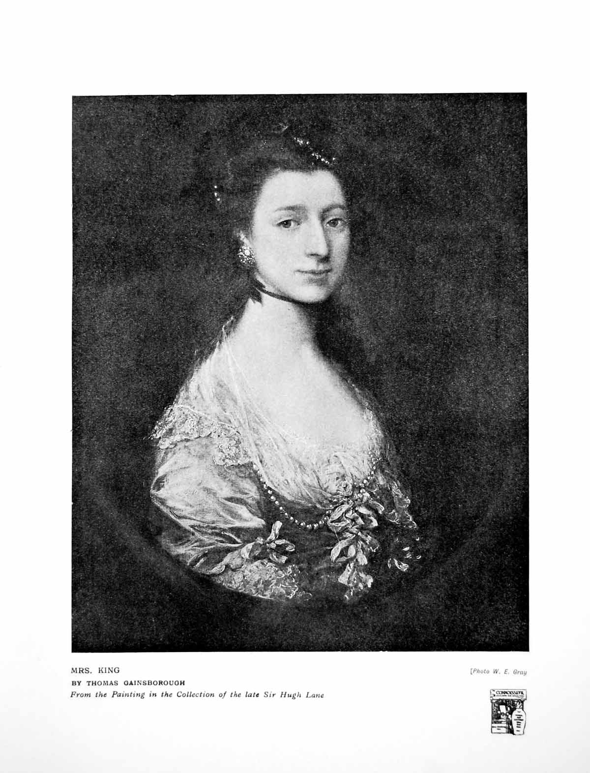 Antique Old Print Mrs King By Thomas Gainsborough Hugh Lane Collection 1916