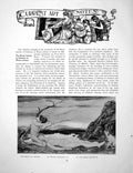 Antique Old Print Art Notes Death Procris Irish Glass Cut WorkPages 1916