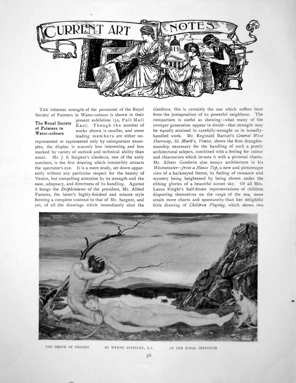 Antique Old Print Art Notes Death Procris Irish Glass Cut WorkPages 1916