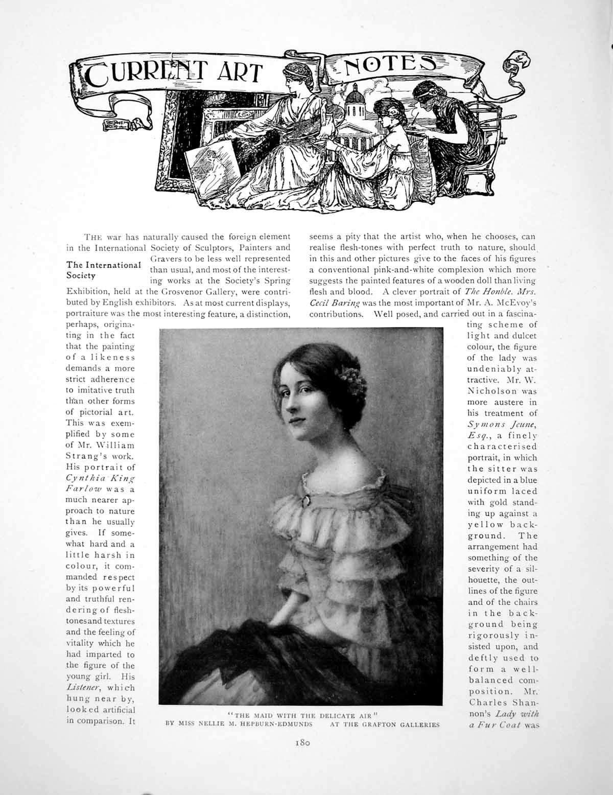 Antique Old Print Notes International Society Maid Delicate AirPages 1916