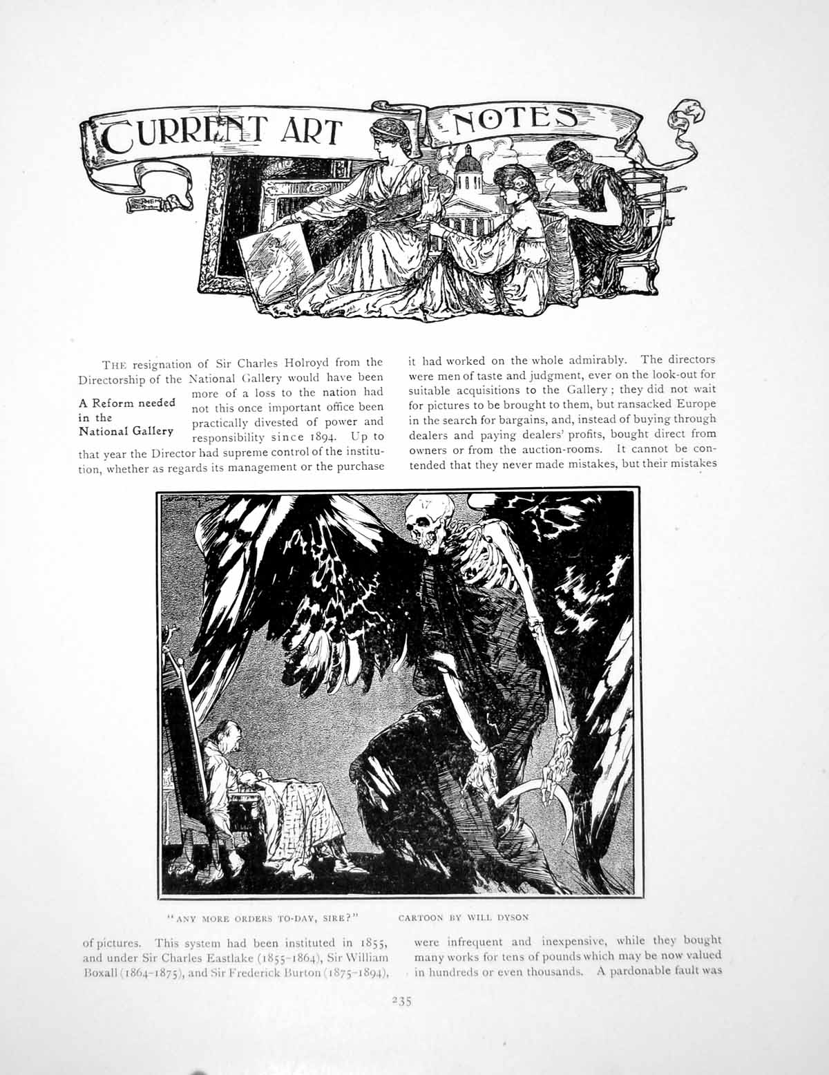 Antique Old Print Art Notes Cartoon Death Statue St David TeapotPages 1916