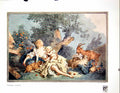 Antique Print Pastoral Subject Lady Reclining Babe On Lap Animals Dog 1916 20th