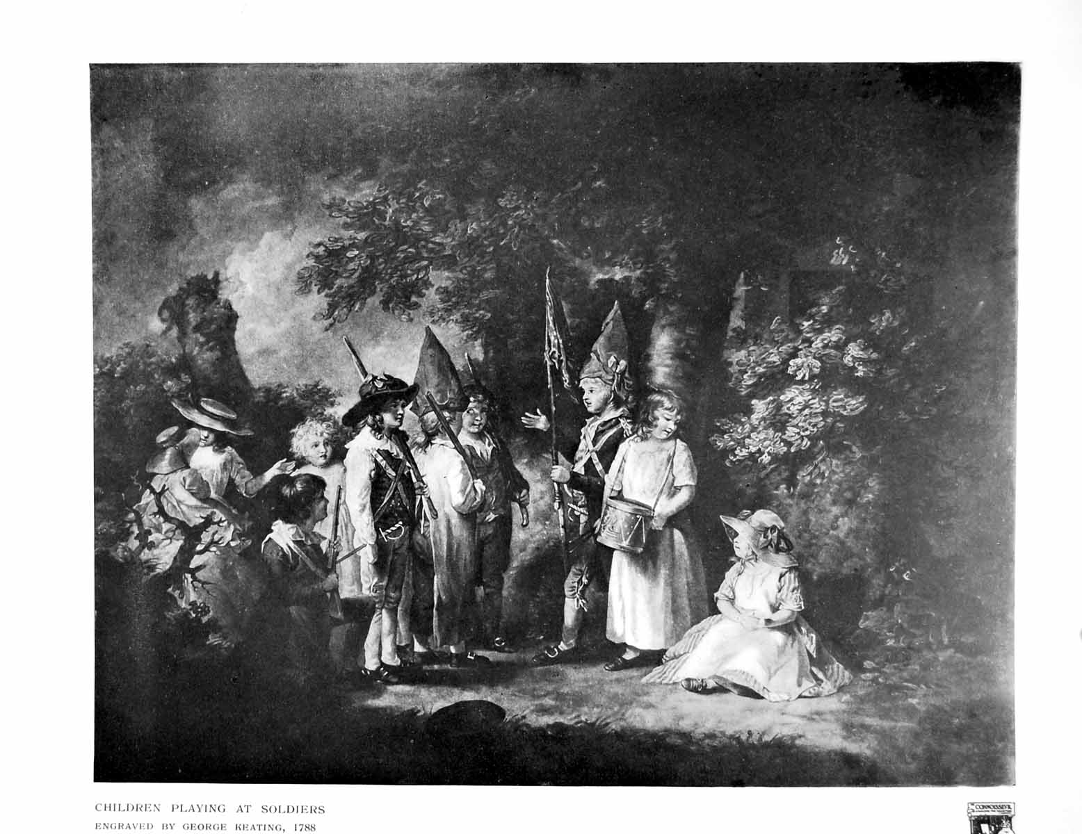 Old Antique Print Children Playing At Siers Engraved George Keating 1916 20th