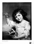 Original Old Antique Print Girl With Cherries John Russell Small Basket 1916