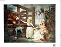 Antique Old Print Compassionate Children Feeding Livestock Through Fence 1916