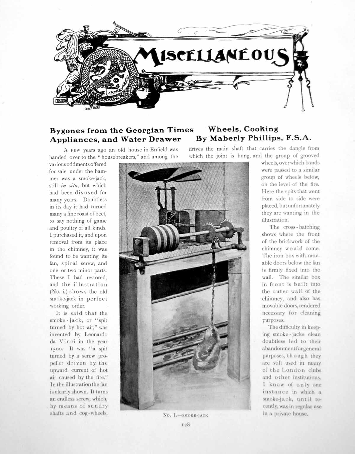 Old Vintage Print Bygones Georgian Wheels Cooking AppliancesPages 1917