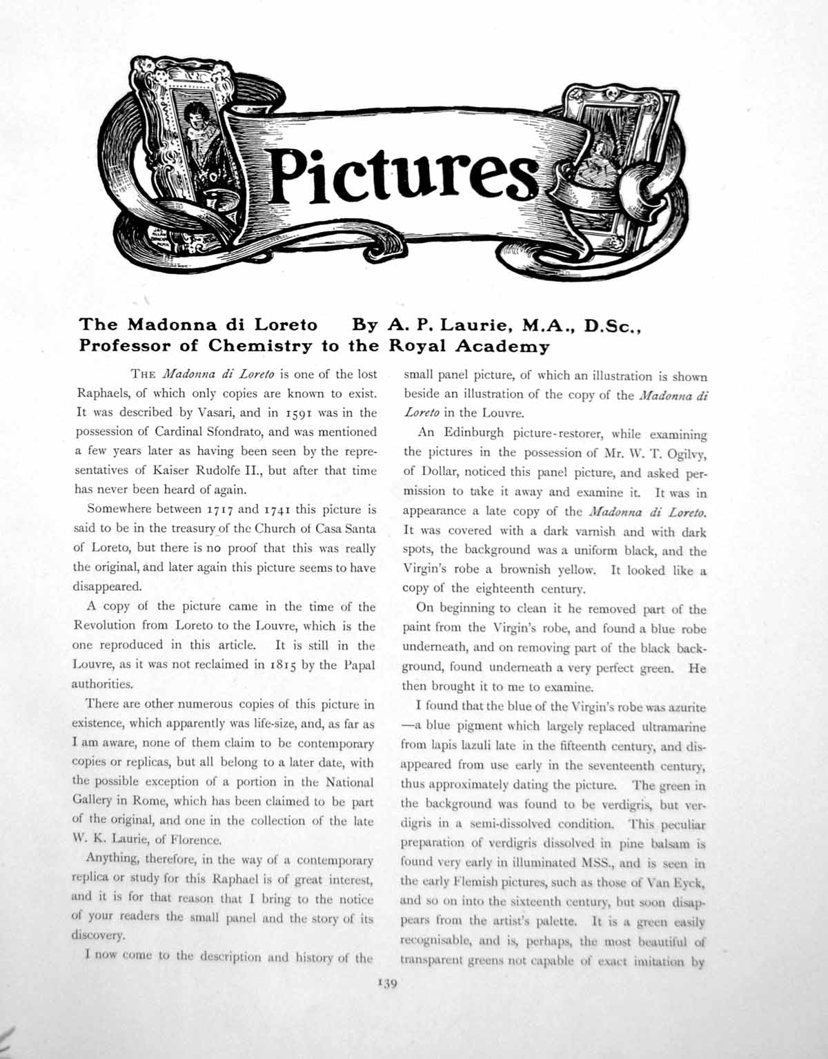 Antique Old Print Pictures The Madonna Di Loreto A Lost RaphaelPages 1917