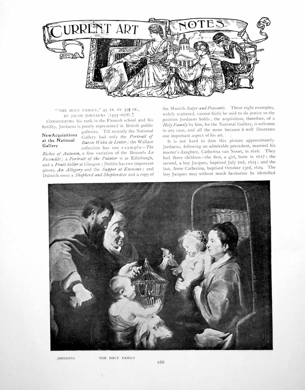 Old Vintage Print New Acquisitions National Gallery JordaensPages 1917
