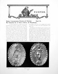 Antique Old Print Uncommon Pieces Pewter Part Ii Plaques FlagonPages 1917