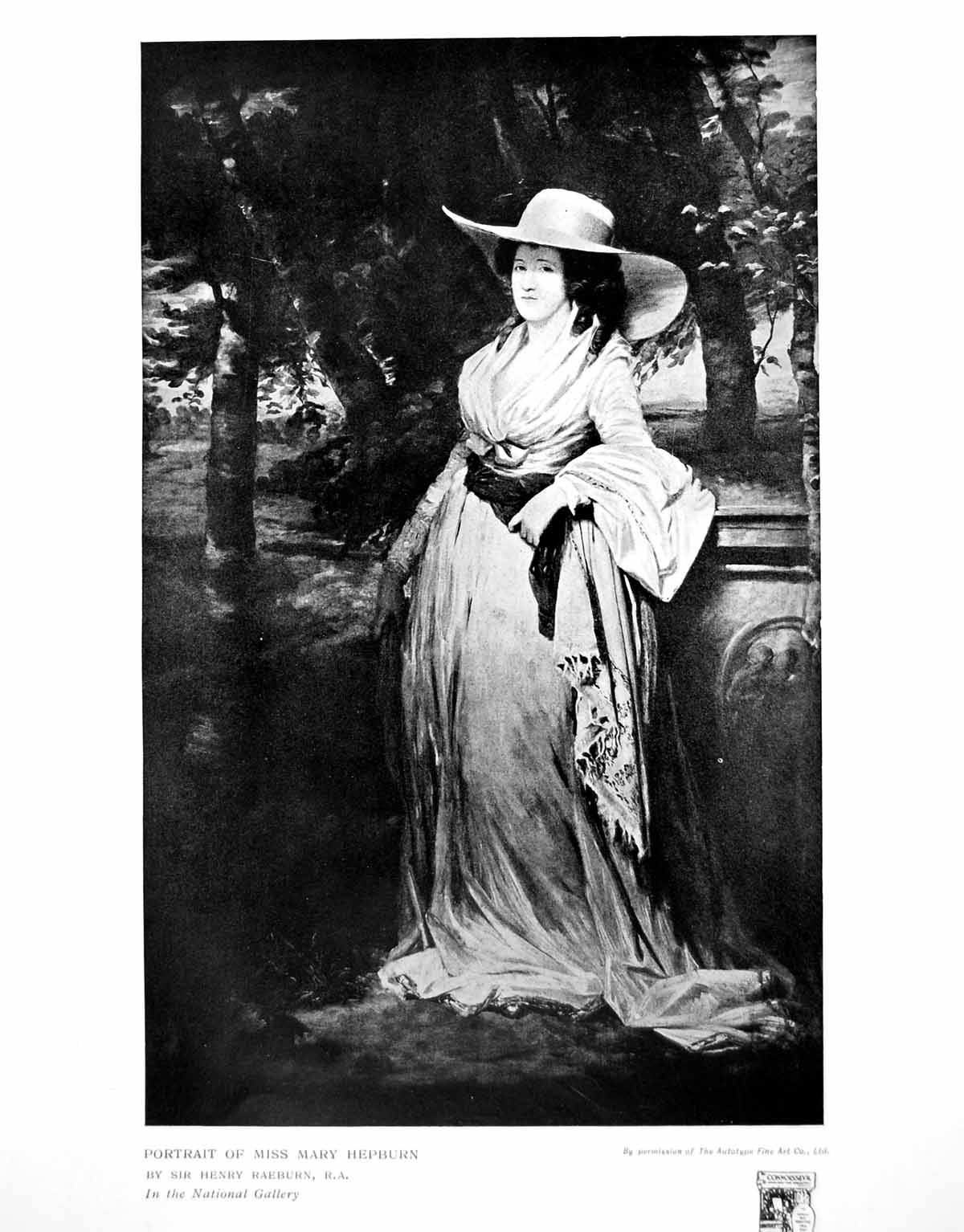 Original Old Vintage Print Portrait Miss Mary Hepburn Sir Henry Raeburn 1917