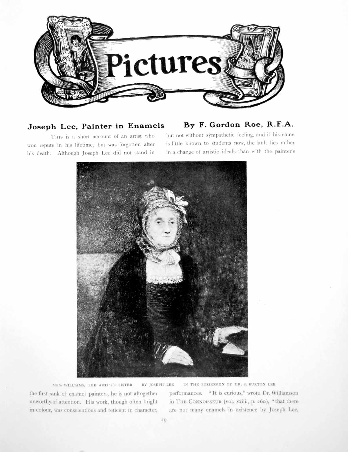 Antique Print Joseph Lee Painter In Enamels Mrs Williams SisterPage 1918
