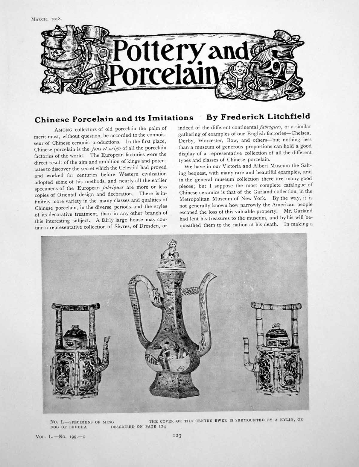 Old Print Chinese Porcelain & Its Imitations Specimens MingPages 1918