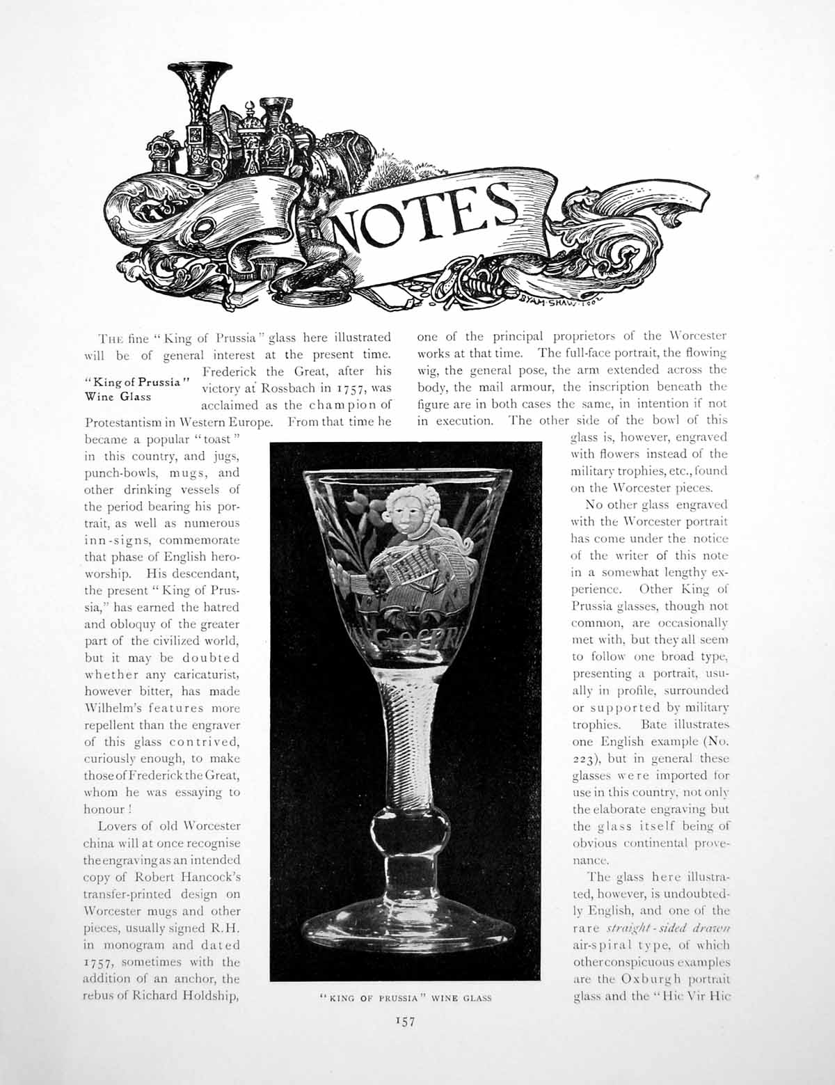 Antique Print Notes King Prussia Wine Glass Kitchen Country InnPage 1918