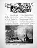 Antique Old Print Art Notes Ships In Gale D Serres Roll HonourPages 1918