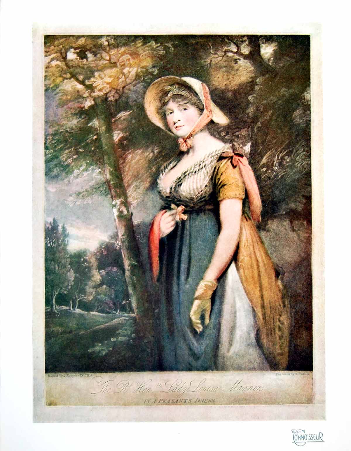 Old Vintage Print Rt. Hon. Lady Louisa Manners In A Peasant'S Dress 1918 20th