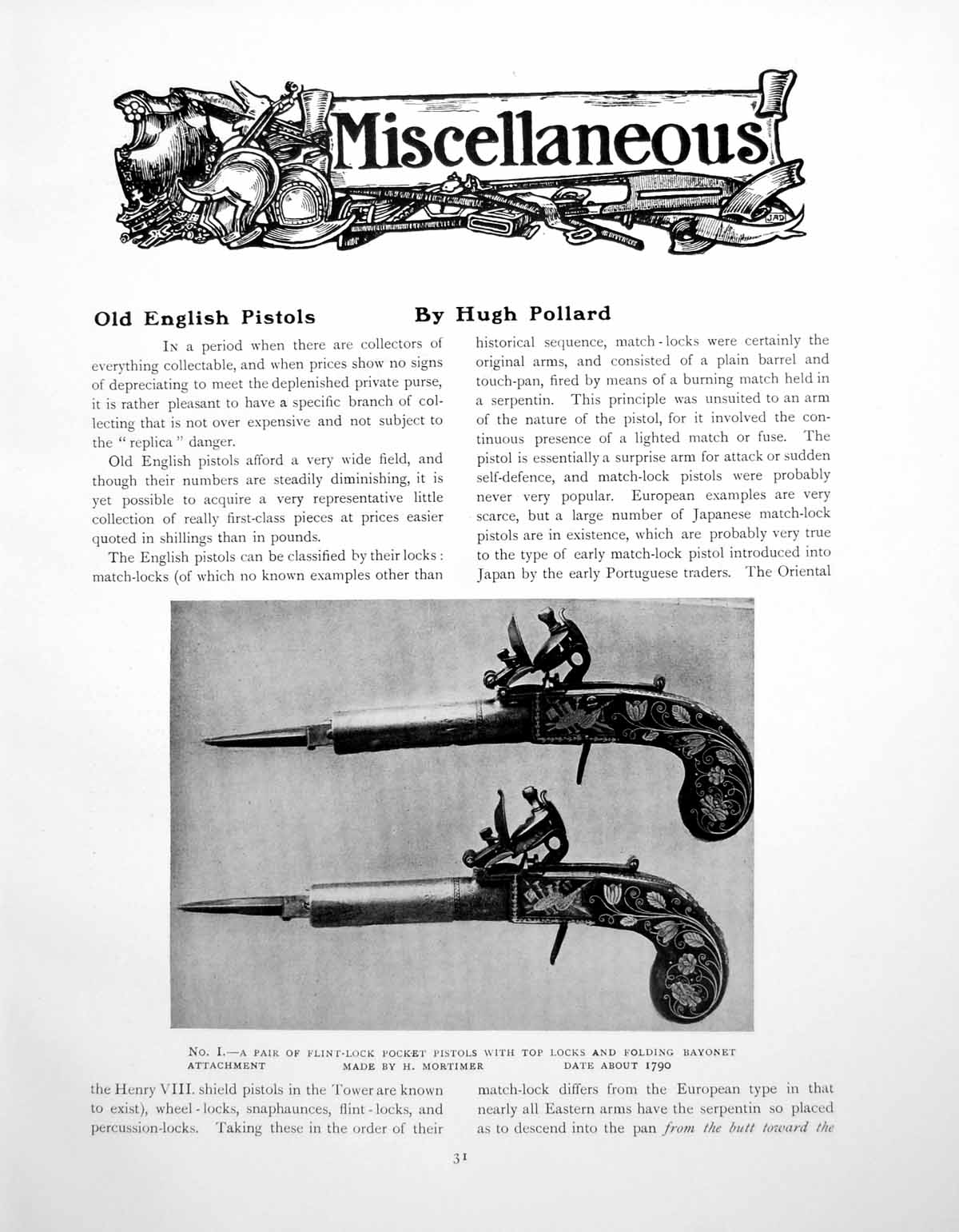 Antique Old Print Match-Locks Wheel-Locks Flint-Locks EnglishPages 1918