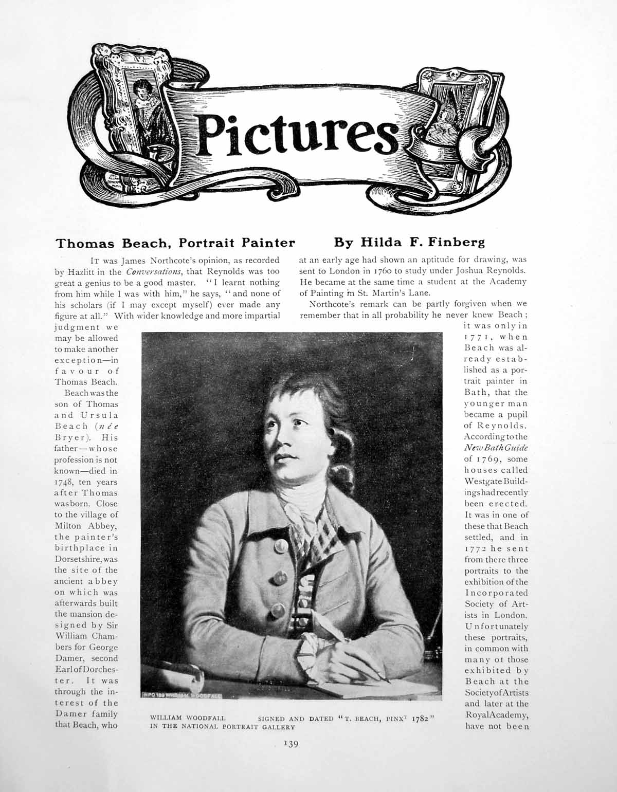Antique Old Print Thomas Beach Portrait Painter William WoodfallPages 1918
