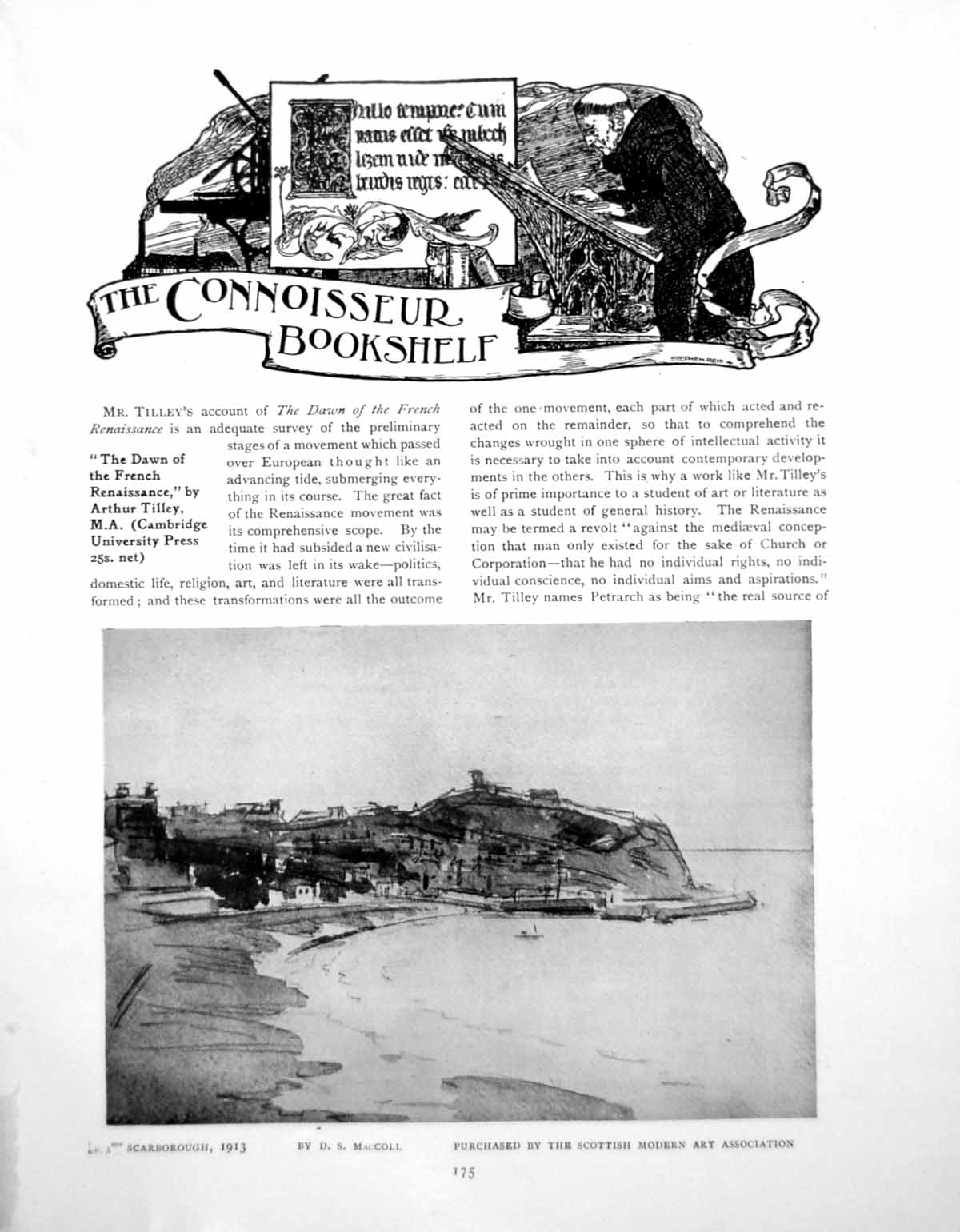 Antique Old Print Bookshelf Scarborough Ds Maccoll St MauricePages 1918