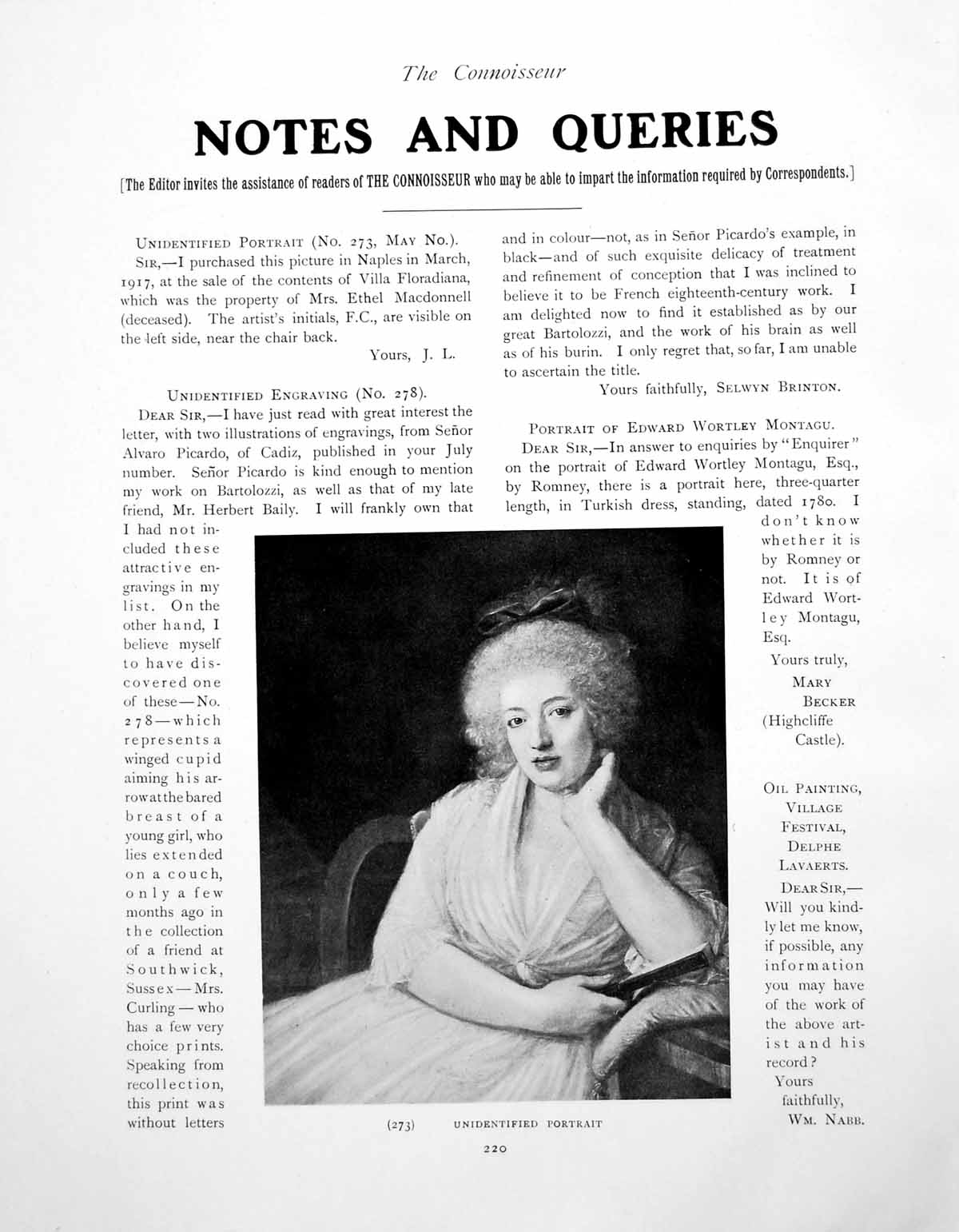 Old Print Notes Queries Unidentified Portrait Aucissa FibulaPages 1918