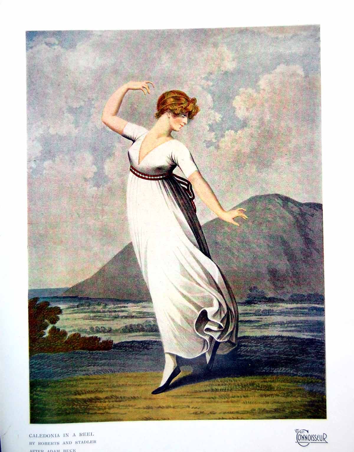 Old Print Caledonia In A Reel By Roberts And Stadler Fter Adam Buck 1918 20th