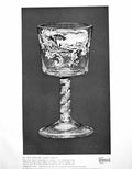 Old Vintage Print An English Glass Goblet Enamelled Bowl Landscape 1918 20th
