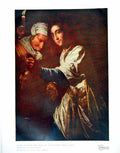 Old Vintage Print Judith Putting Head Holofernes Into Sack Attendant 1918 20th