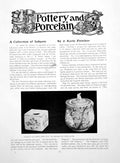 Old Vintage Print Pottery And Porcelain A Collection InkpotsPages 1918