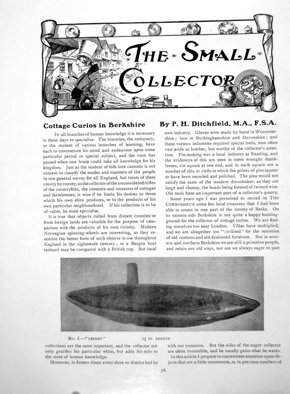 Antique Print Cottage Curios In Berkshire Grisset Leather CupPages 1918