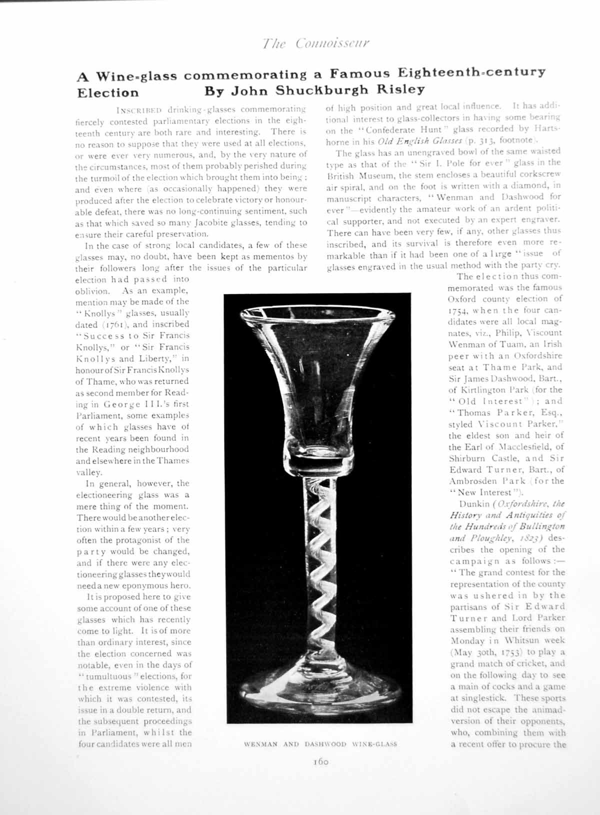 Antique Print Wine-Glass Commemmorating Famous C 18th ElectionPages 1918