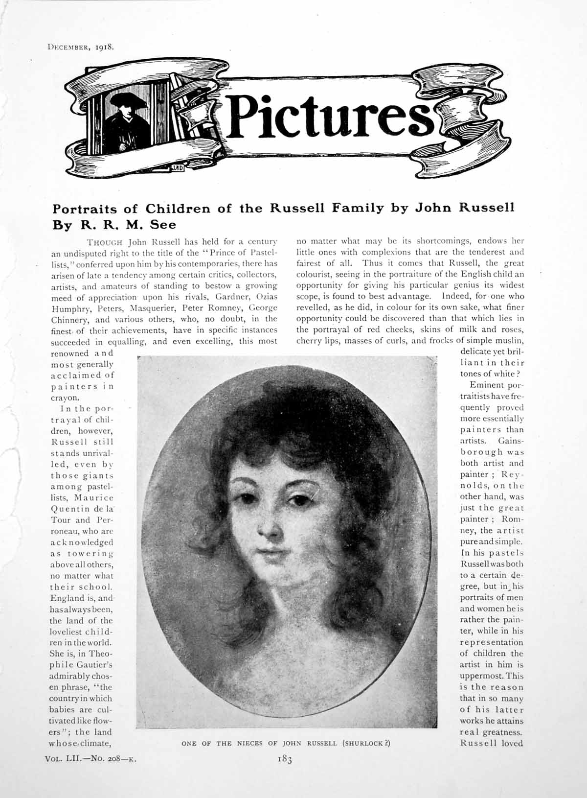 Old Vintage Print Portraits The Children The Russell FamilyPages 1918