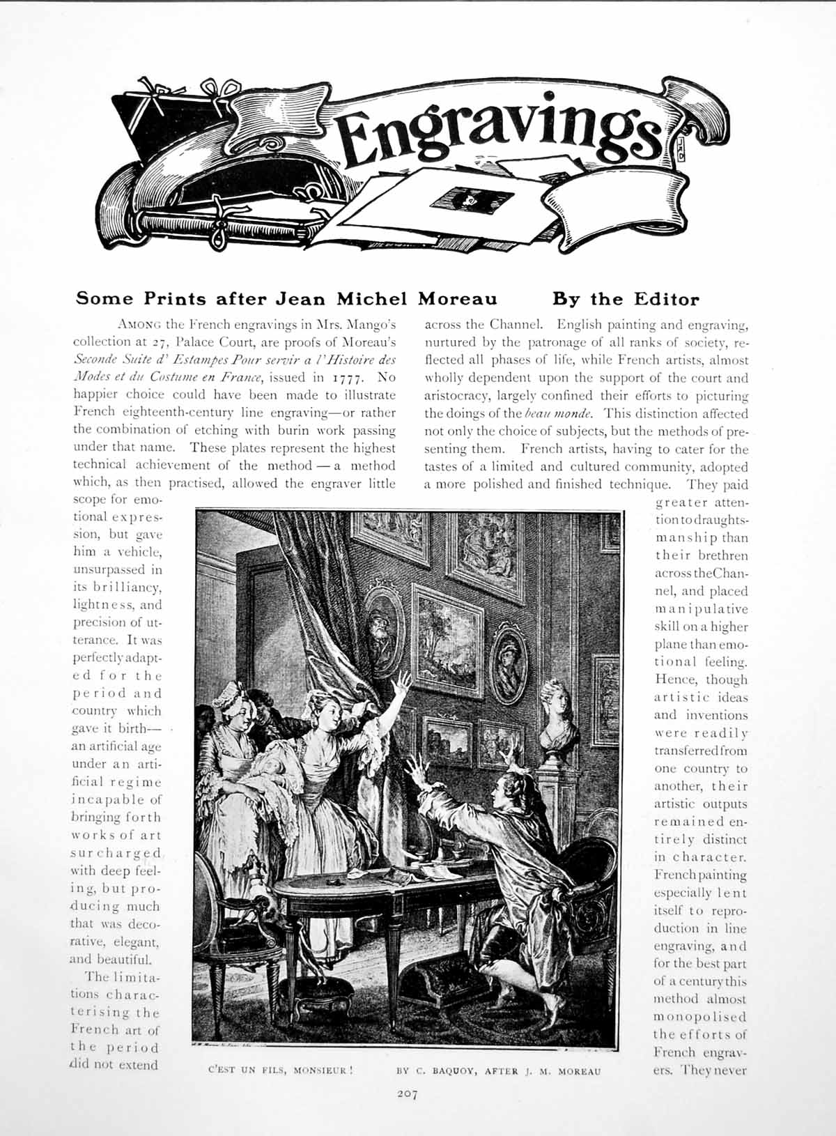 Old Vintage Print Some After Jean Michel Moreau It'S A BoyPages 1918