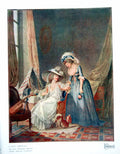 Antique Old Print L'Aveu Difficile Jean Francois Janinet Two Ladies Dog 1918