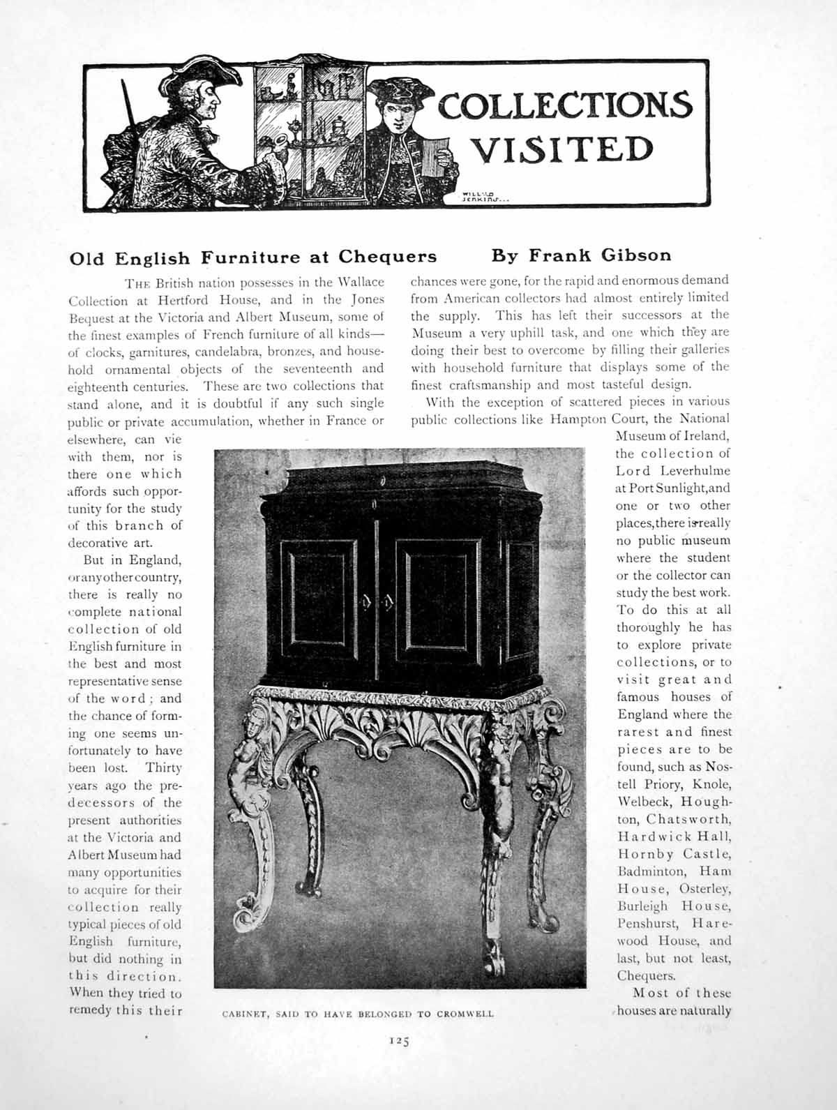 Antique Old Print English Furniture At Chequers Cabinet ChairsPages 1919