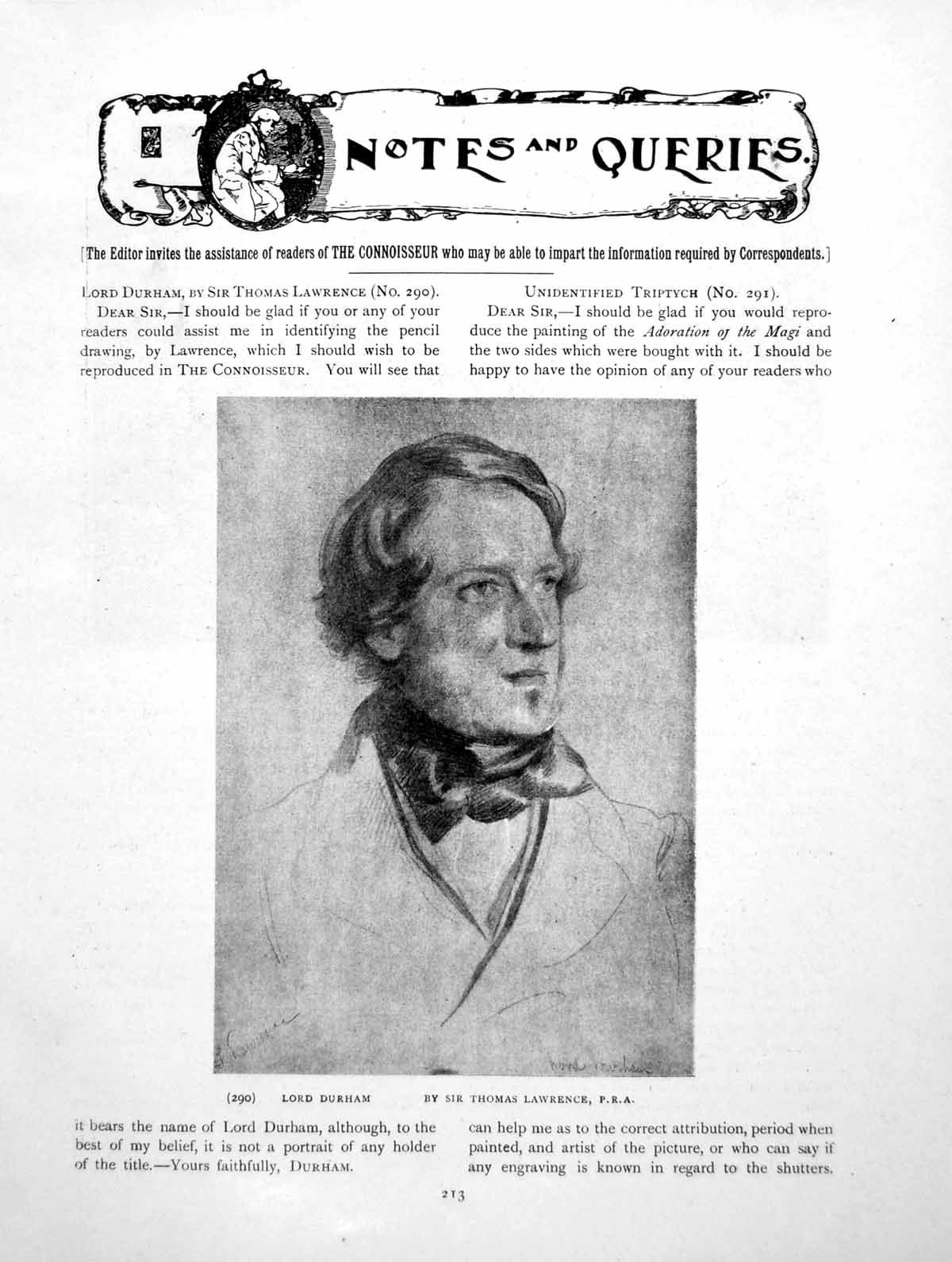 Antique Print Notes Queries Lord Durham Sir T Lawrence TriptychPage 1919