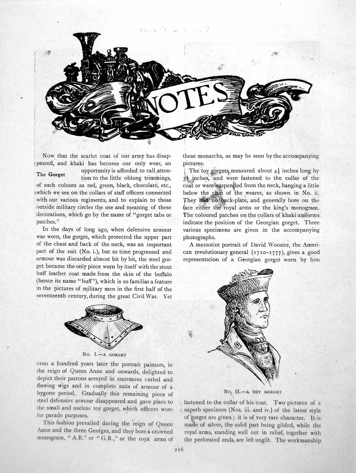 Antique Old Print Notes The Gorget ed Cotton Kerchief BobbinsPages 1919