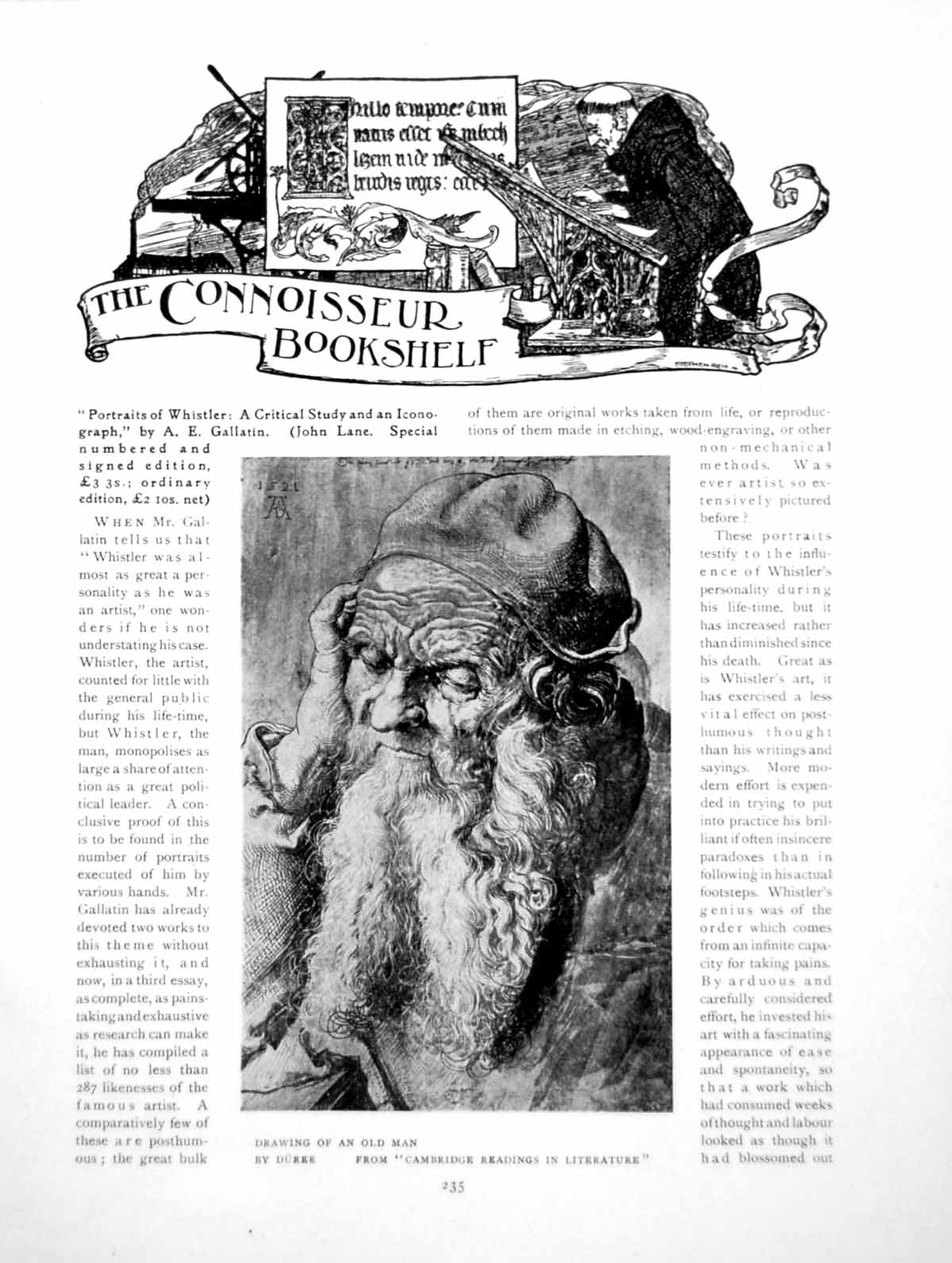 Antique Old Print Bookshelf Drawing Man Durer The Nativity LuiniPages 1919