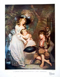 Antique Old Print A Young Lady Encouraging The Low Comedian Boy Monkey 1919