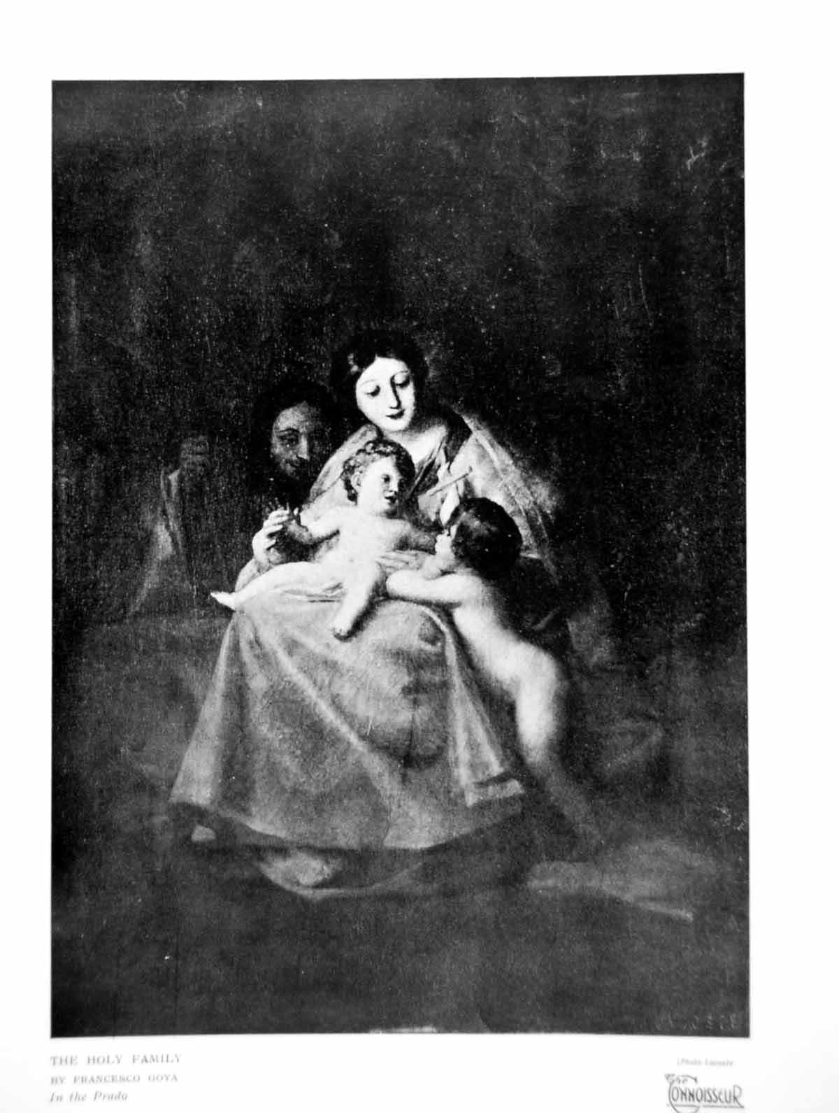 Original Old Vintage Print The Holy Family By Francesco Goya In The Prado 1919