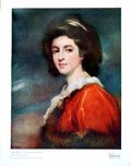 Old Vintage Print Portrait Miss Stanford By Peter Romney Red Dress 1919 20th