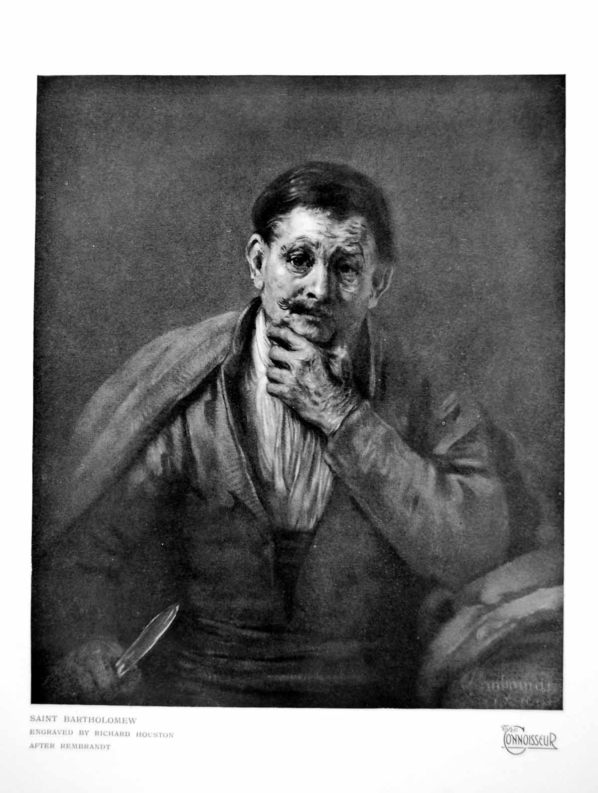 Original Old Vintage Print Saint Bartholemew Engraved By Richard Houston 1919